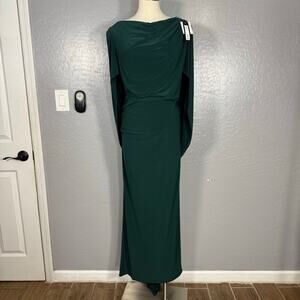 Betsy & Adam Women's Drape-Back Gown, Green, 20W